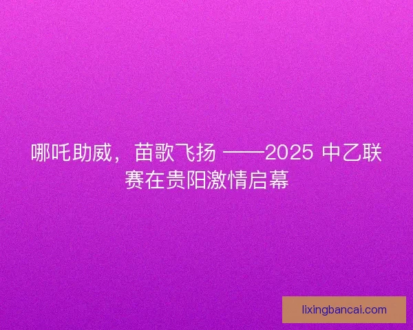 哪吒助威，苗歌飞扬 ——2025 中乙联赛在贵阳激情启幕