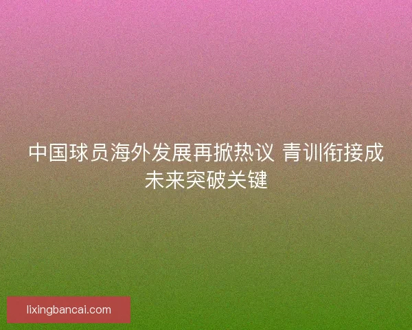 中国球员海外发展再掀热议 青训衔接成未来突破关键